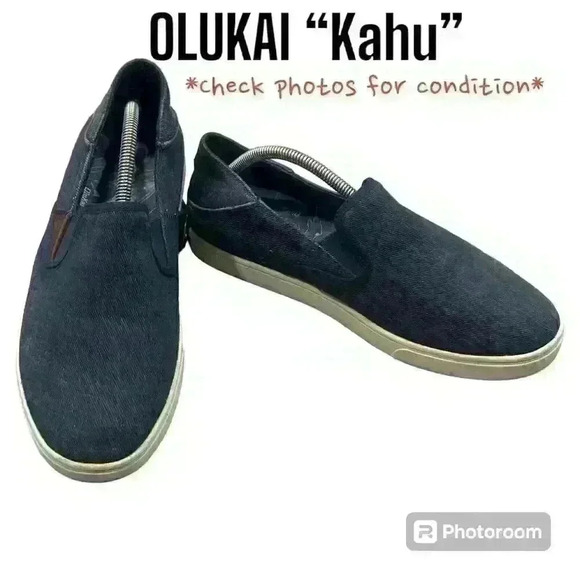 Olukai Kahu Men’s Sz 8.5M Blue Slip On Casual Beach Loafers Boat Deck Shoes - Picture 1 of 16